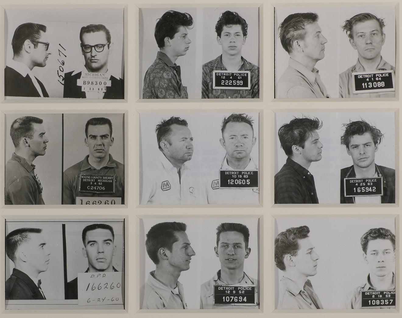 “100 Guys Who Got Careless” Collection of Vintage Mug Shots, Early to Mid 20th Century